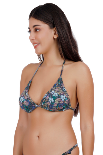 Printed Halter Neck Bra