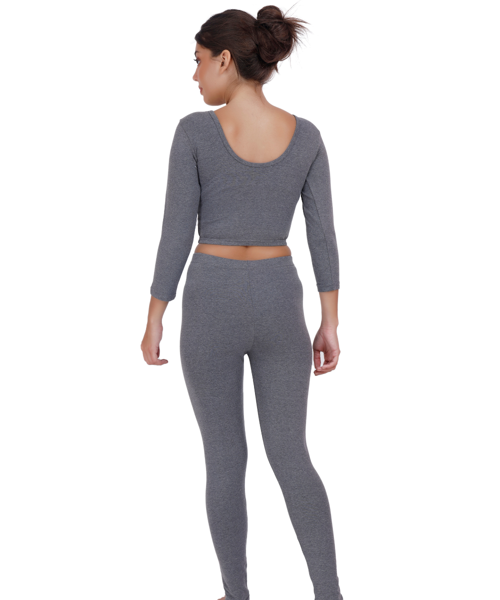 Rib Thermal Crop Top & Legging Set