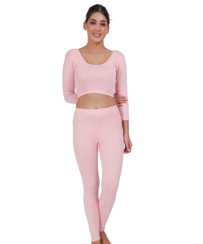 Rib Thermal Crop Top & Legging Set