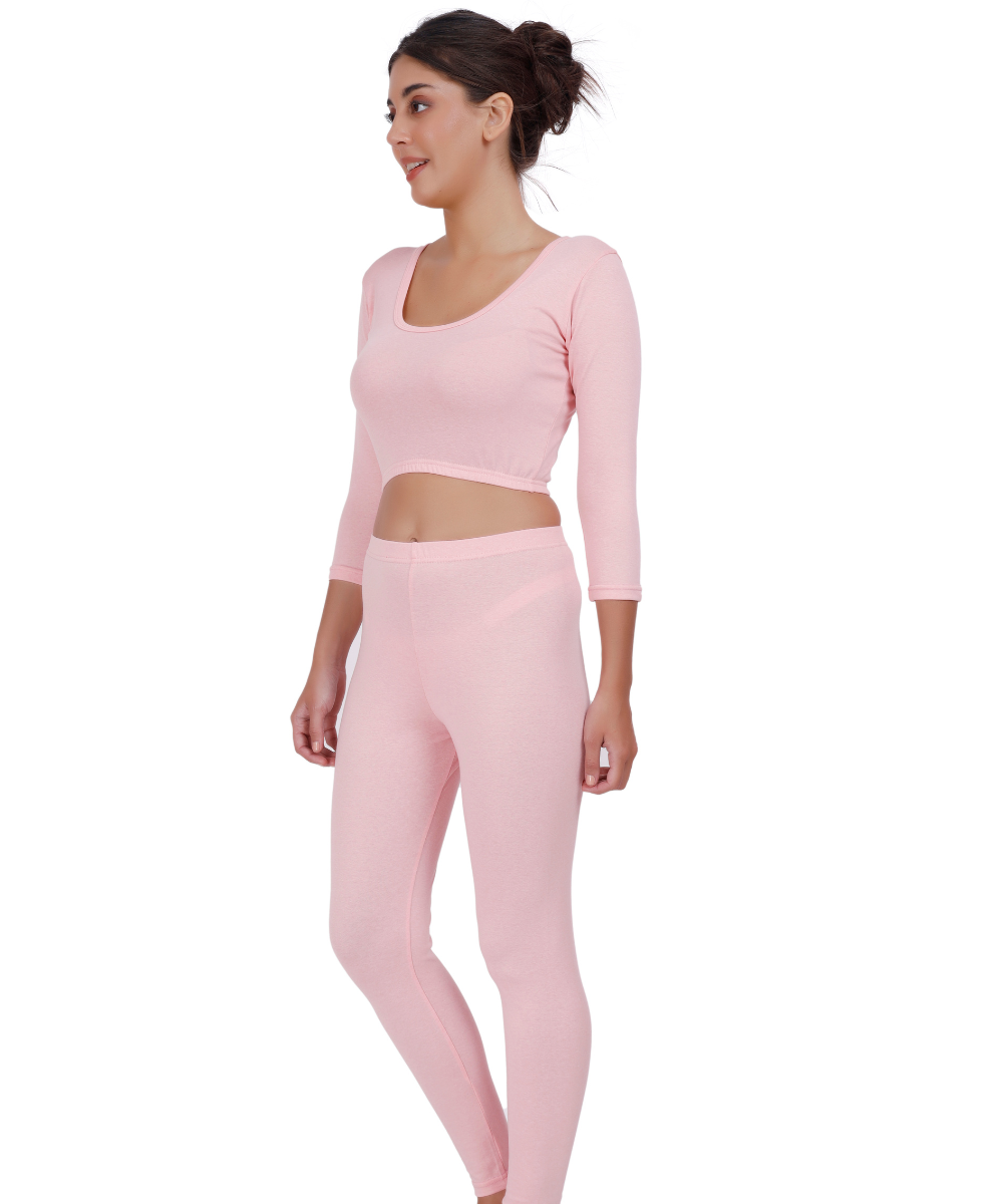 Rib Thermal Crop Top & Legging Set