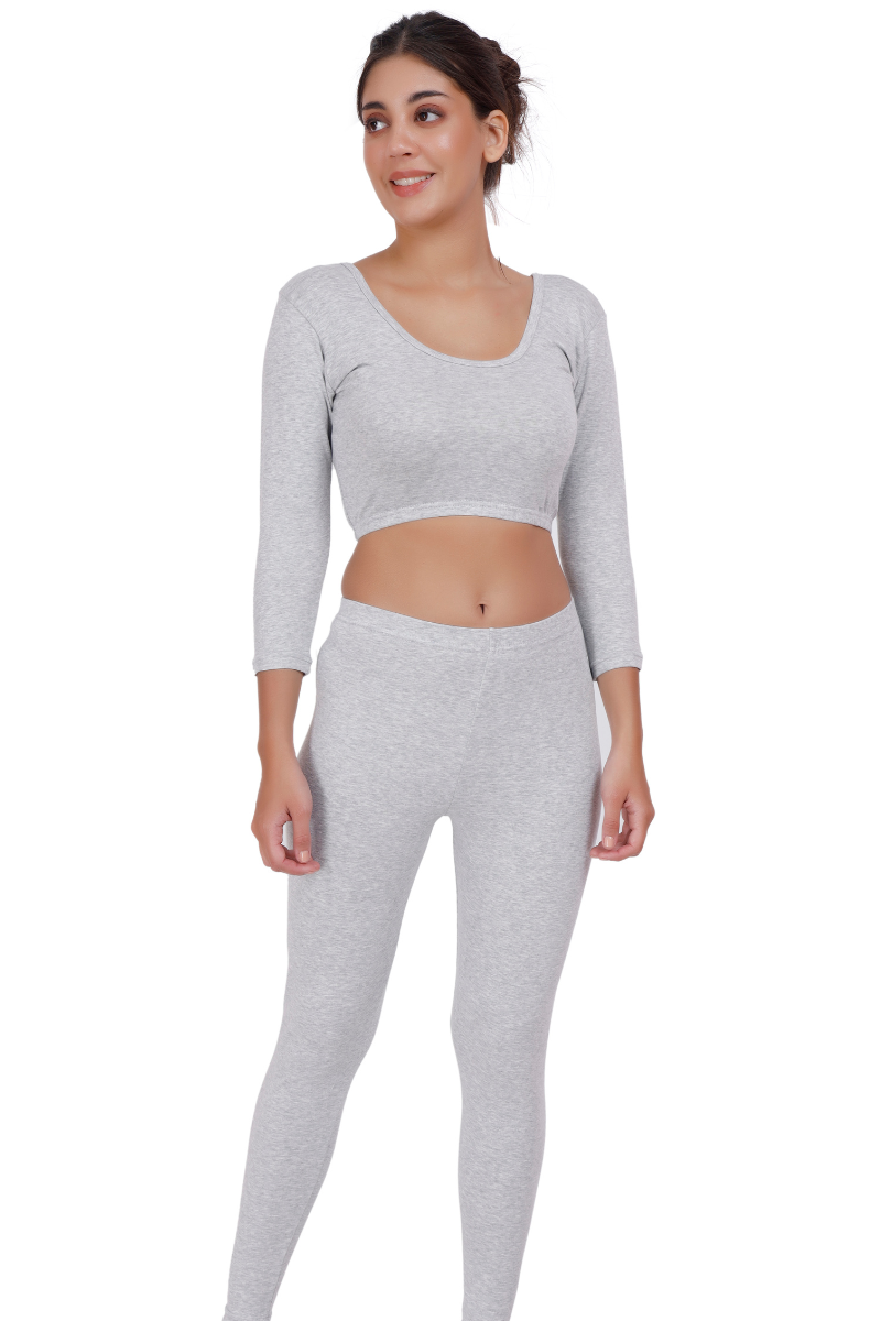 Rib Thermal Crop Top & Legging Set