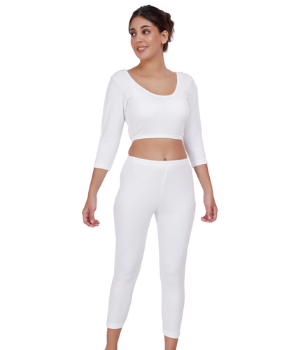 Rib Thermal Crop Top & Legging Set