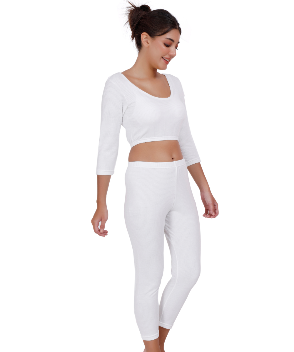 Rib Thermal Crop Top & Legging Set