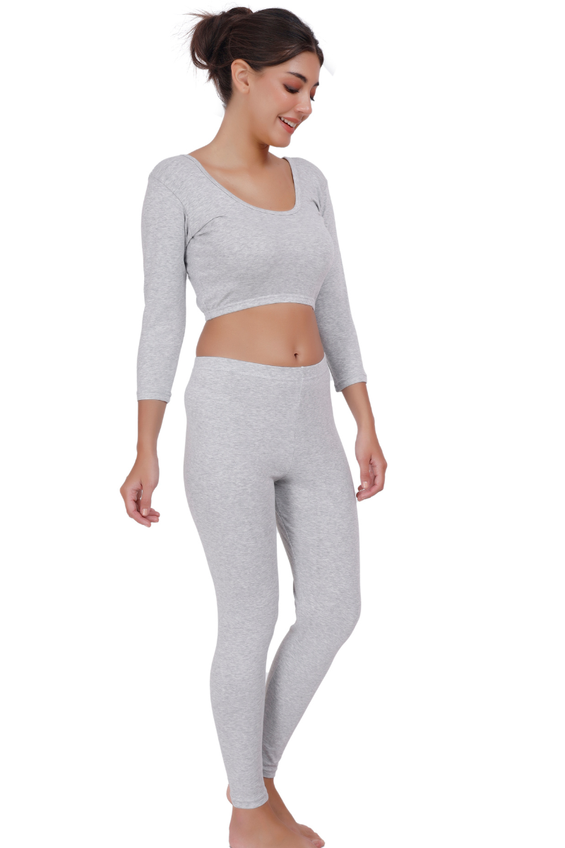 Rib Thermal Crop Top & Legging Set