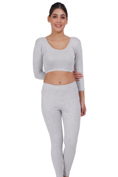 Rib Thermal Crop Top & Legging Set